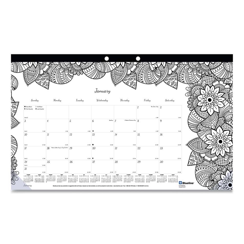Blueline - Note Pads, Writing Pads & Notebooks Writing Pads & Notebook Type: Desk Pad Size: 17-3/4 x 10-7/8 - Exact Tooling