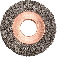 1-1/4″ Small Diameter Crimped Wire Wheel, .008″ Steel Fill, 3/8″ Arbor Hole - Exact Tooling
