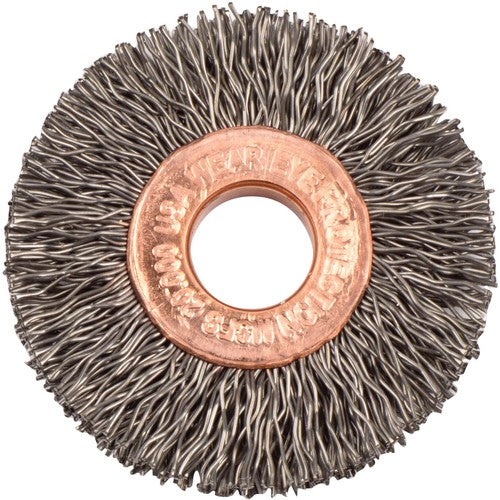 1 1/2″ Diameter-3/8″ Arbor Hole - Copper Center Steel Wire Straight Wheel - Exact Tooling