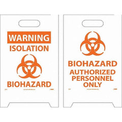 NMC - Cone & A Frame Floor Signs Shape: A-Frame Type: Hazardous Materials - Exact Tooling