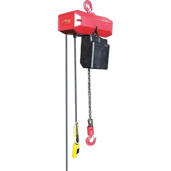 PRO-SOURCE - Electric Hoists; Type: Electric Hoist ; Load Capacity (Ton): 1 ; Load Capacity (Lb.): 2000 ; Lifting Speed in Ft/Min: 20 ; Maximum Lift Distance (Feet): 15 ; Lift Speed Type: Single - Exact Tooling