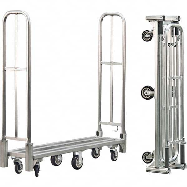 New Age Industrial - 1,500 Lb Capacity Aluminum Folding Utility Cart - Exact Tooling