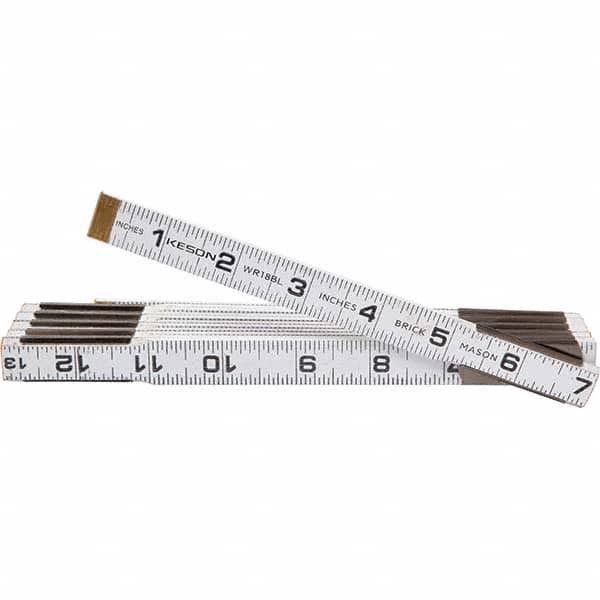 Keson - Folding Rules Overall Length (Feet): 6.00 Graduation (Inch): 1/16 - Exact Tooling