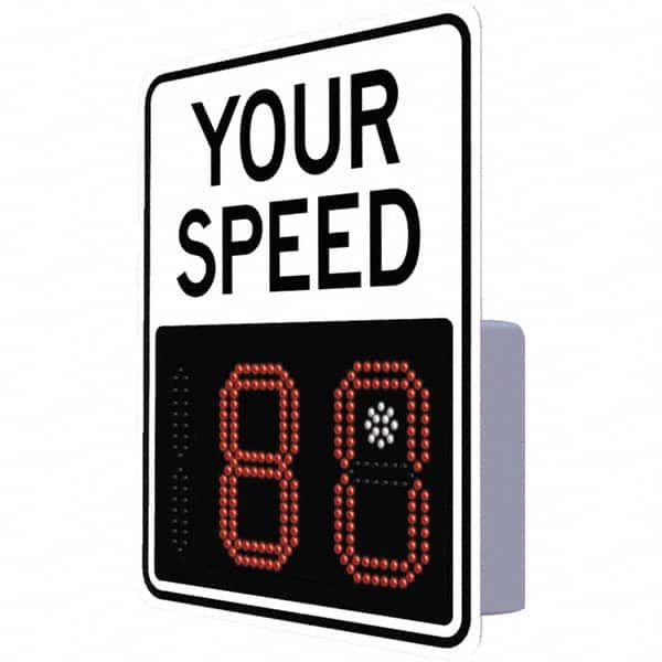 TAPCO - "Your Speed," 29" Wide x 23" High Aluminum Face/Polycarbonate Housing Speed Limit Sign - Exact Tooling