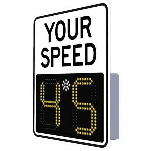 TAPCO - "Your Speed," 29" Wide x 23" High Aluminum Face/Polycarbonate Housing Speed Limit Sign - Exact Tooling