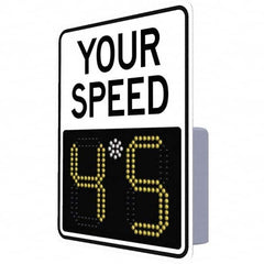 TAPCO - "Your Speed," 29" Wide x 23" High Aluminum Face/Polycarbonate Housing Speed Limit Sign - Exact Tooling