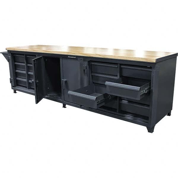 Strong Hold - Stationary Workstations Type: Workbench Cabinet Load Capacity (Lb.): 6,000 - Exact Tooling