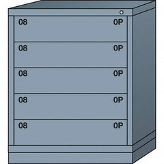 Lyon - 5 Drawer, Standard Mid-Range - Single Drawer Access Cabinet - Steel, 30" Wide x 28-1/4" Deep x 37-15/79" High, Dove Gray - Exact Tooling