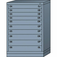 Lyon - 10 Drawer, Standard Counter - Multiple Drawer Access Cabinet - Steel, 30" Wide x 28-1/4" Deep x 44-1/4" High, Dove Gray - Exact Tooling