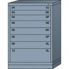 Lyon - 8 Drawer, Standard Counter - Multiple Drawer Access Cabinet - Steel, 30" Wide x 28-1/4" Deep x 44-1/4" High, Dove Gray - Exact Tooling