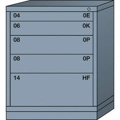 Lyon - 5 Drawer, Standard Mid-Range - Single Drawer Access Cabinet - Steel, 30" Wide x 28-1/4" Deep x 37-15/79" High, Dove Gray - Exact Tooling