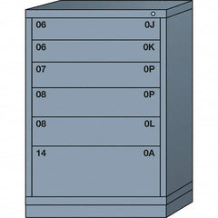 Lyon - 6 Drawer, Standard Counter - Single Drawer Access Cabinet - Steel, 30" Wide x 28-1/4" Deep x 44-1/4" High, Dove Gray - Exact Tooling