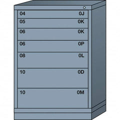 Lyon - 7 Drawer, Standard Counter - Multiple Drawer Access Cabinet - Steel, 30" Wide x 28-1/4" Deep x 44-1/4" High, Dove Gray - Exact Tooling