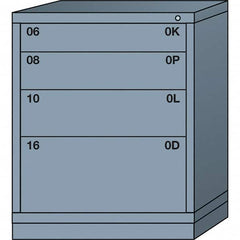 Lyon - 4 Drawer, Standard Mid-Range - Single Drawer Access Cabinet - Steel, 30" Wide x 28-1/4" Deep x 37-15/79" High, Dove Gray - Exact Tooling