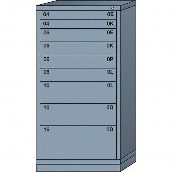Lyon - 9 Drawer, Standard Eye-Level - Multiple Drawer Access Cabinet - Steel, 30" Wide x 28-1/4" Deep x 59-1/4" High, Dove Gray - Exact Tooling
