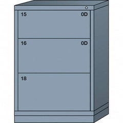 Lyon - 3 Drawer, Standard Counter - Multiple Drawer Access Cabinet - Steel, 30" Wide x 28-1/4" Deep x 44-1/4" High, Dove Gray - Exact Tooling