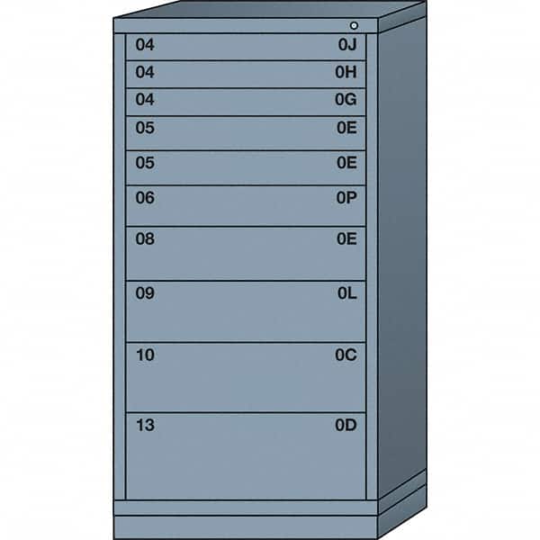 Lyon - 10 Drawer, Standard Eye-Level - Multiple Drawer Access Cabinet - Steel, 30" Wide x 28-1/4" Deep x 59-1/4" High, Dove Gray - Exact Tooling