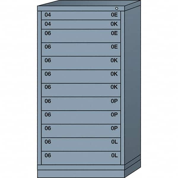 Lyon - 12 Drawer, Standard Eye-Level - Single Drawer Access Cabinet - Steel, 30" Wide x 28-1/4" Deep x 59-1/4" High, Dove Gray - Exact Tooling