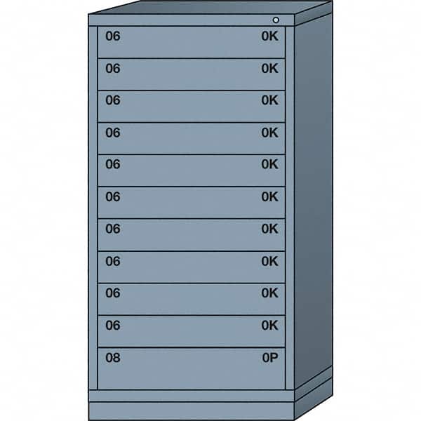 Lyon - 11 Drawer, Standard Eye-Level - Multiple Drawer Access Cabinet - Steel, 30" Wide x 28-1/4" Deep x 59-1/4" High, Dove Gray - Exact Tooling
