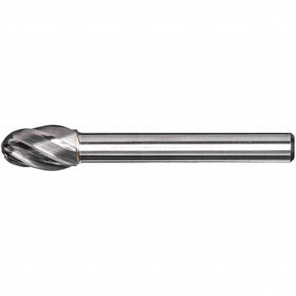 Precision Twist Drill - 3/8" Cut Diam, 1/4" Shank Diam, Carbide Aluma Cut Oval Burr - Exact Tooling