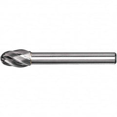 Precision Twist Drill - 3/8" Cut Diam, 1/4" Shank Diam, Carbide Aluma Cut Oval Burr - Exact Tooling