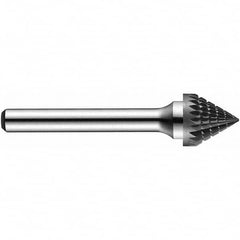 Precision Twist Drill - 5/8" Cut Diam, 1/4" Shank Diam, Carbide Double Cut 60° Angle Burr - Exact Tooling