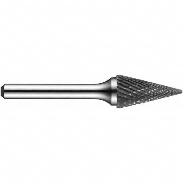 Precision Twist Drill - 1/4" Cut Diam, 1/4" Shank Diam, Carbide Double Cut Cone Burr - Exact Tooling