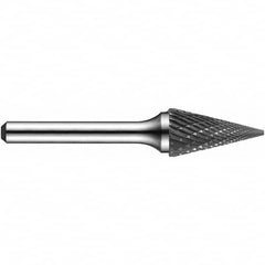 Precision Twist Drill - 1/4" Cut Diam, 1/8" Shank Diam, Carbide Double Cut Cone Burr - Exact Tooling