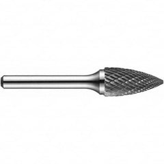 Precision Twist Drill - 3/8" Cut Diam, 1/4" Shank Diam, Carbide Double Cut Tree Burr - Exact Tooling