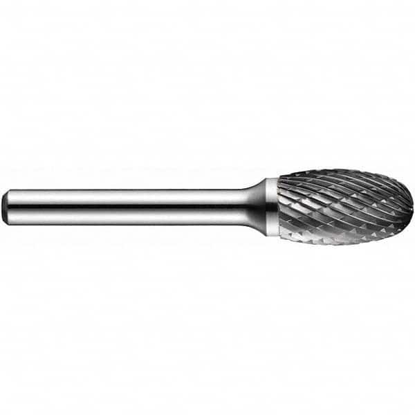 Precision Twist Drill - 3/8" Cut Diam, 1/4" Shank Diam, Carbide Double Cut Oval Burr - Exact Tooling