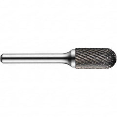 Precision Twist Drill - 1/8" Cut Diam, 1/8" Shank Diam, Carbide Double Cut Cylinder Ball End Burr - Exact Tooling