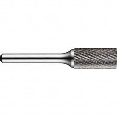 Precision Twist Drill - 1/8" Cut Diam, 1/8" Shank Diam, Carbide Double Cut Cylinder Burr - Exact Tooling
