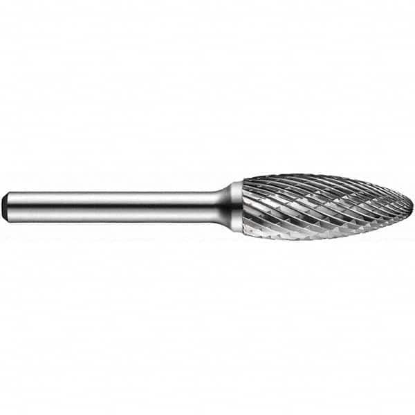 Precision Twist Drill - 5/8" Cut Diam, 1/4" Shank Diam, Carbide Double Cut Flame Burr - Exact Tooling