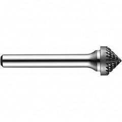 Precision Twist Drill - 5/8" Cut Diam, 1/4" Shank Diam, Carbide Double Cut 90° Angle Burr - Exact Tooling
