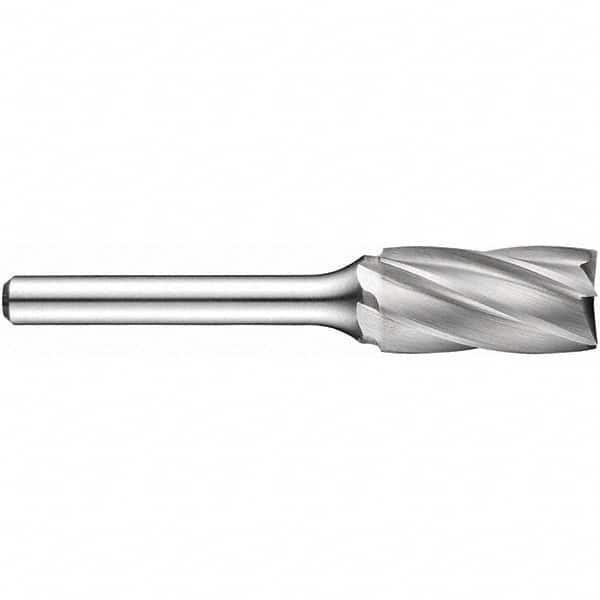 Precision Twist Drill - 1/2" Cut Diam, 1/4" Shank Diam, Carbide Aluma Cut Cylinder Burr with End Cut - Exact Tooling