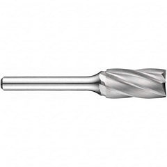 Precision Twist Drill - 3/8" Cut Diam, 1/4" Shank Diam, Carbide Aluma Cut Cylinder Burr with End Cut - Exact Tooling