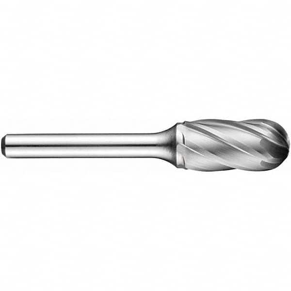 Precision Twist Drill - 7/16" Cut Diam, 1/4" Shank Diam, Carbide Aluma Cut Cylinder Burr with Radius - Exact Tooling
