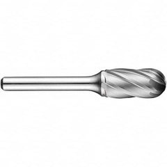 Precision Twist Drill - 1/2" Cut Diam, 1/4" Shank Diam, Carbide Aluma Cut Cylinder Burr with Radius - Exact Tooling