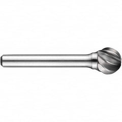 Precision Twist Drill - 3/8" Cut Diam, 1/4" Shank Diam, Carbide Aluma Cut Ball Burr - Exact Tooling