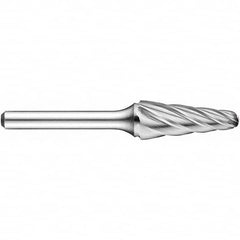Precision Twist Drill - 3/8" Cut Diam, 1/4" Shank Diam, Carbide Aluma Cut Conical Radius End Burr - Exact Tooling
