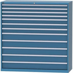 LISTA - 12 Drawer, 84 Compartment Bright Blue Steel Modular Storage Cabinet - Exact Tooling