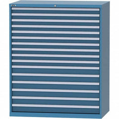 LISTA - 16 Drawer, 216 Compartment Bright Blue Steel Modular Storage Cabinet - Exact Tooling