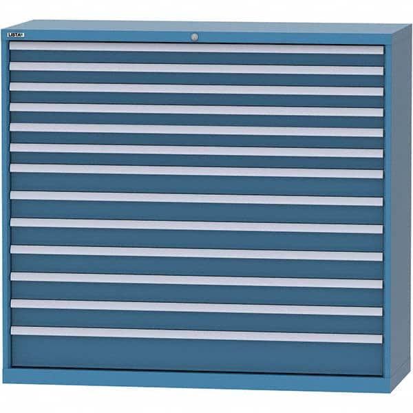 LISTA - 13 Drawer, 84 Compartment Bright Blue Steel Modular Storage Cabinet - Exact Tooling