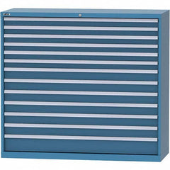 LISTA - 13 Drawer, 84 Compartment Bright Blue Steel Modular Storage Cabinet - Exact Tooling