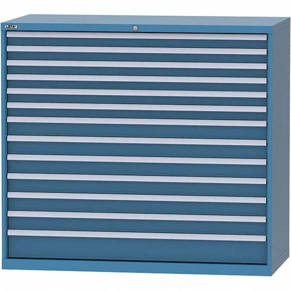 LISTA - 13 Drawer, 84 Compartment Bright Blue Steel Modular Storage Cabinet - Exact Tooling
