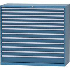 LISTA - 13 Drawer, 84 Compartment Bright Blue Steel Modular Storage Cabinet - Exact Tooling
