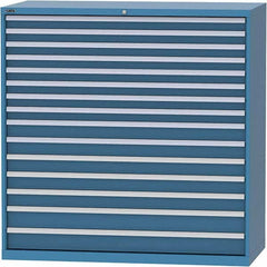 LISTA - 15 Drawer, 84 Compartment Bright Blue Steel Modular Storage Cabinet - Exact Tooling