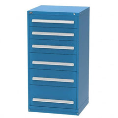 Vidmar - 6 Drawer Bright Blue Steel Modular Storage Cabinet - Exact Tooling