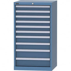 LISTA - 10 Drawer, 84 Compartment Bright Blue Steel Modular Storage Cabinet - Exact Tooling