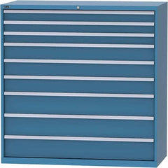 LISTA - 9 Drawer, 84 Compartment Bright Blue Steel Modular Storage Cabinet - Exact Tooling